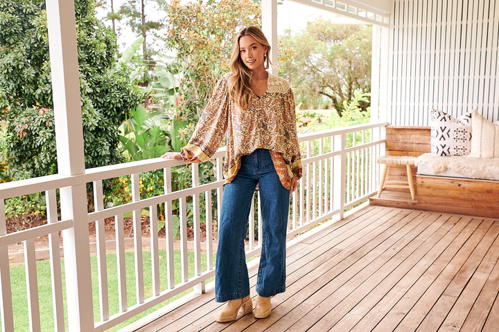 Oakie Print Florence Blouse