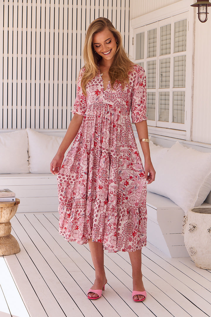 Ruby Red Print Eve Dress
