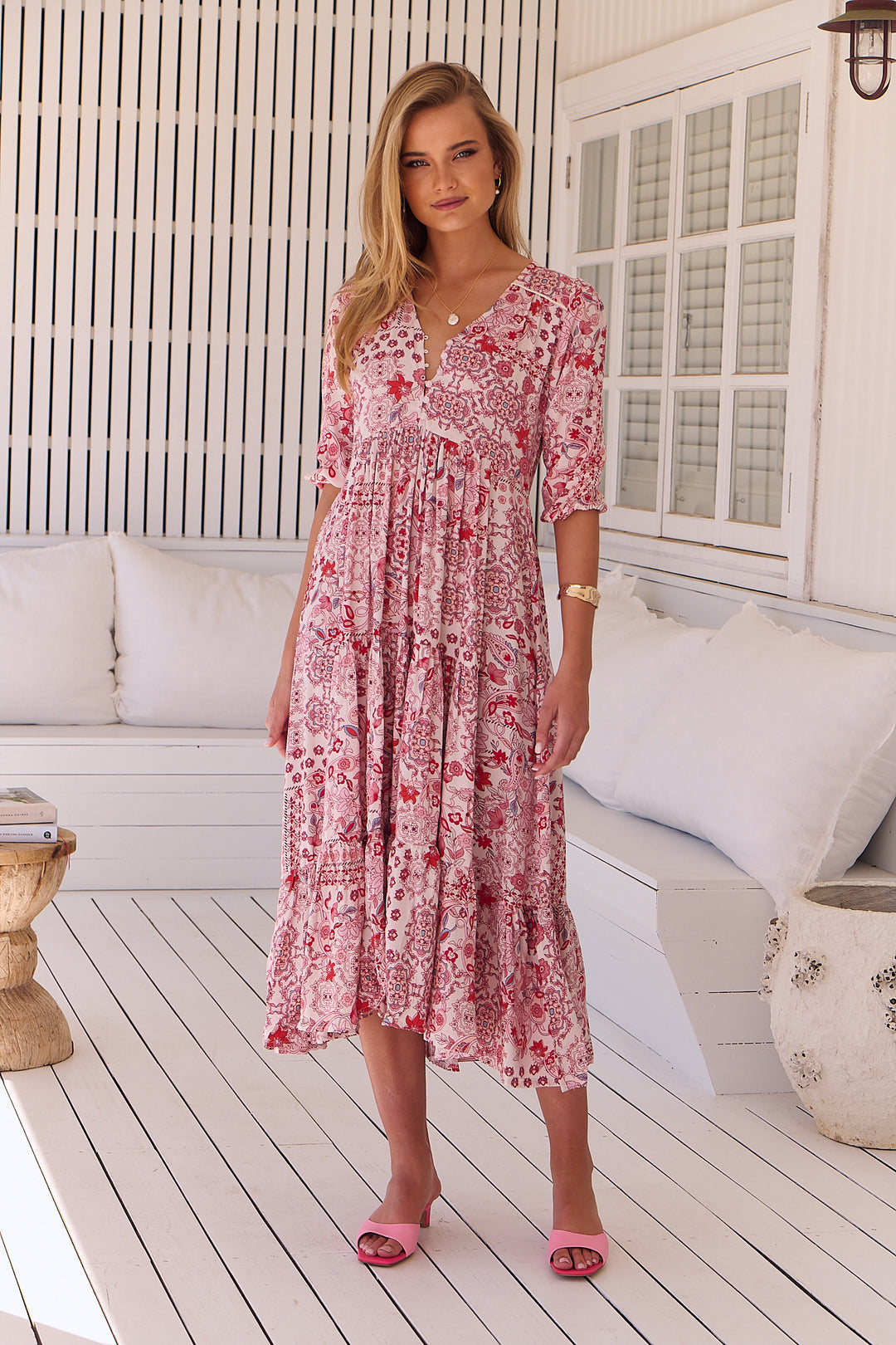 Ruby Red Print Eve Dress
