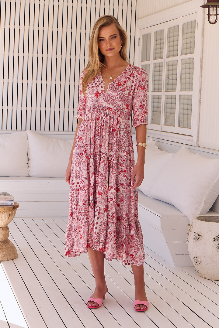 Ruby Red Print Eve Dress
