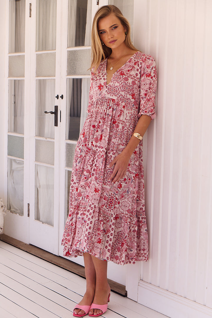 Ruby Red Print Eve Dress