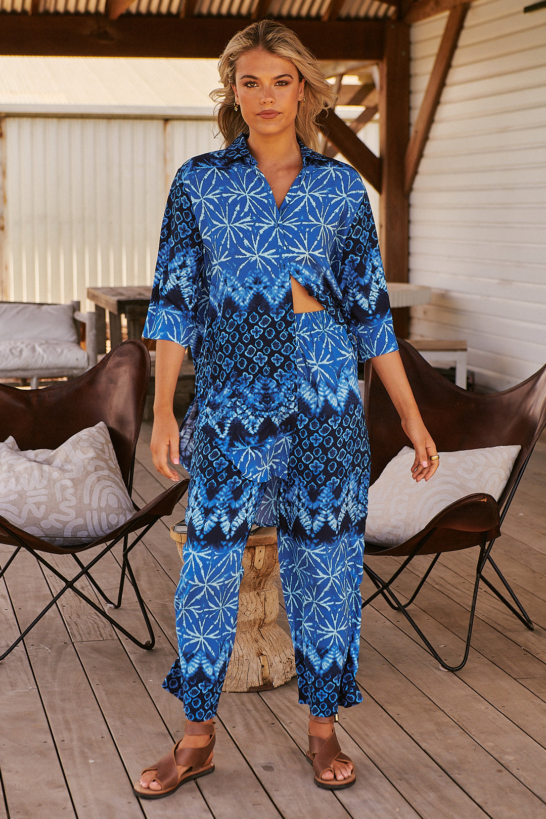 Tranquil Tides Print Cabana Shirt