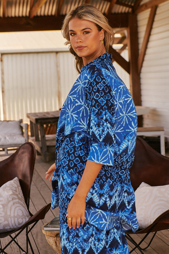 Tranquil Tides Print Cabana Shirt
