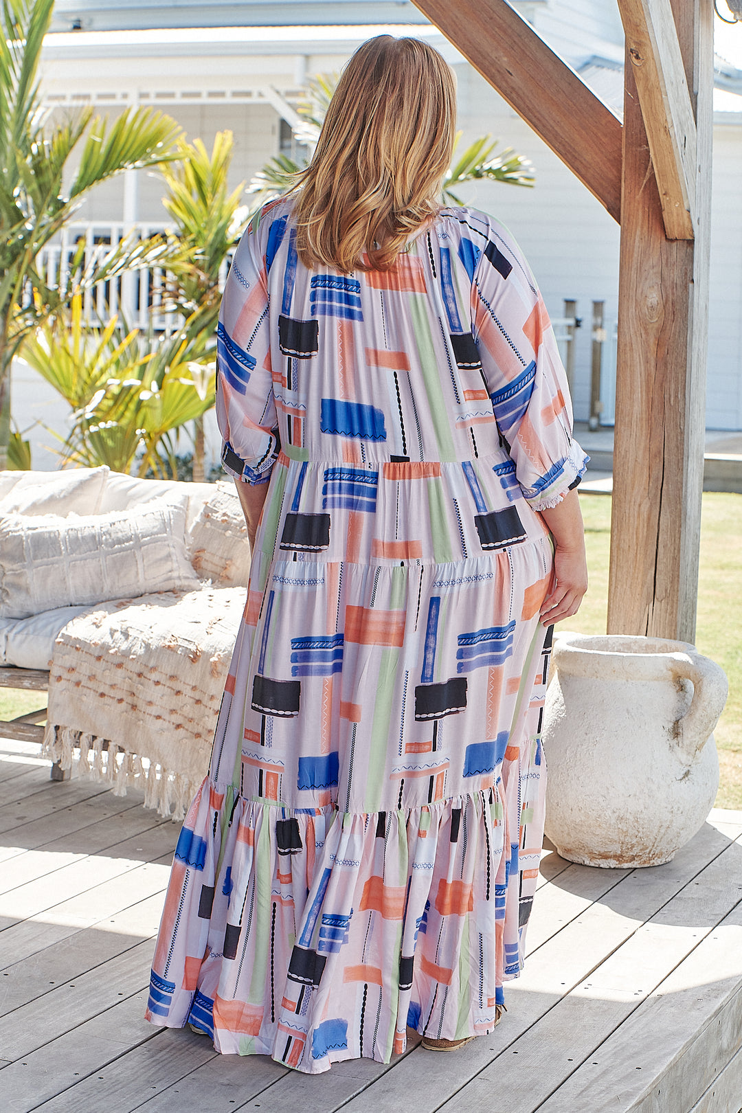 Lila Print Blossom Midi Dress