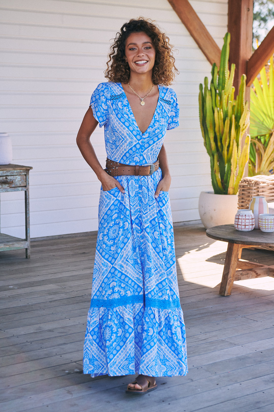 Oceana Print Carmen Maxi