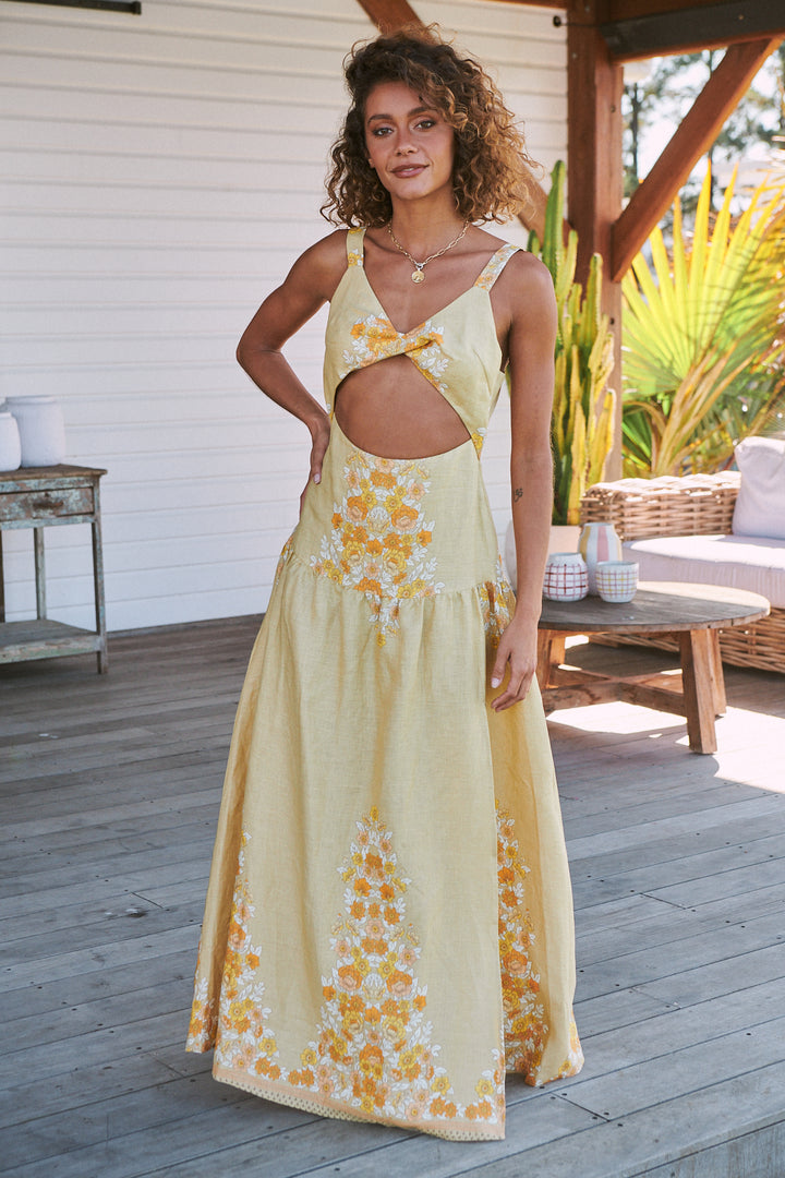 Daylilies Print Bianca Maxi Dress