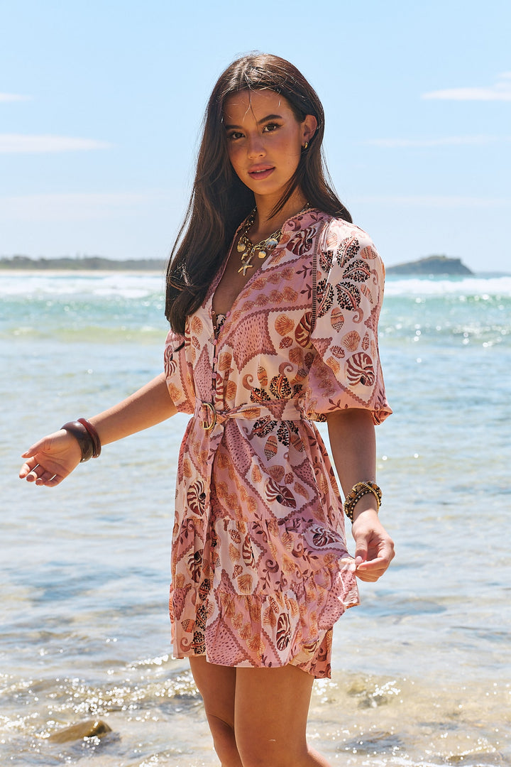 Tahitian Print Inka Mini Dress