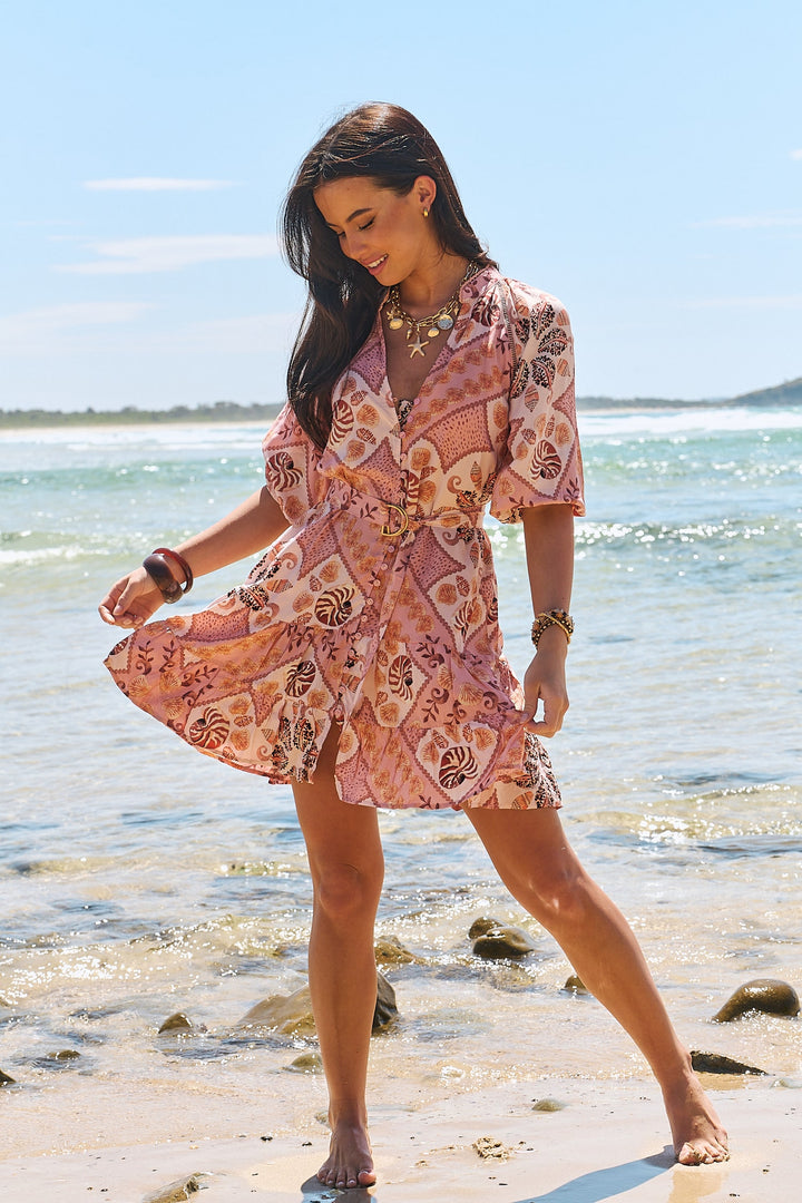Tahitian Print Inka Mini Dress