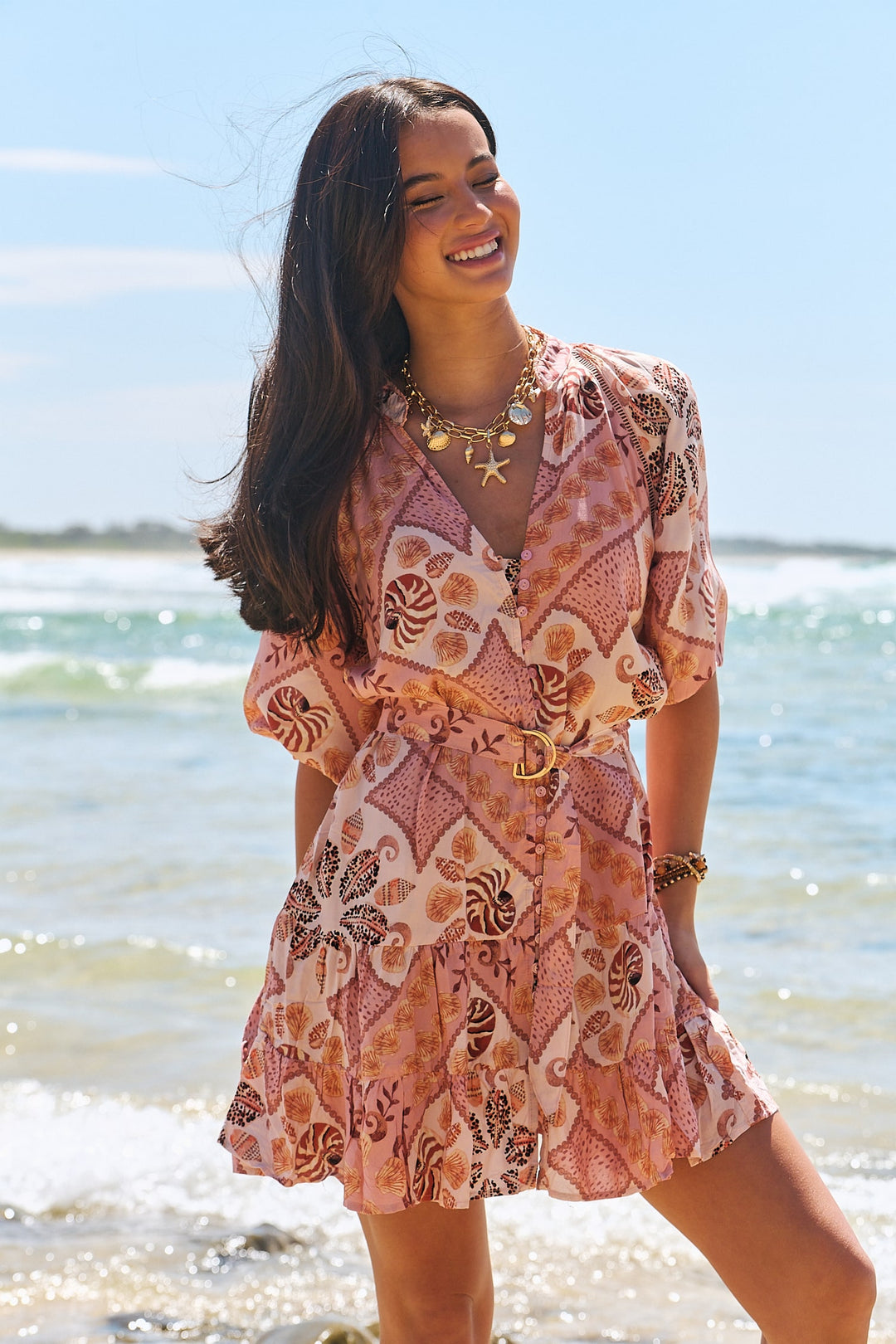 Tahitian Print Inka Mini Dress