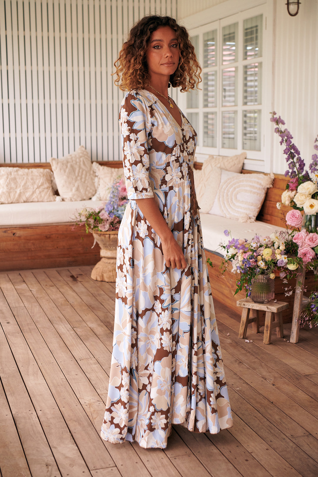 Calypso Blue Print Indiana Maxi
