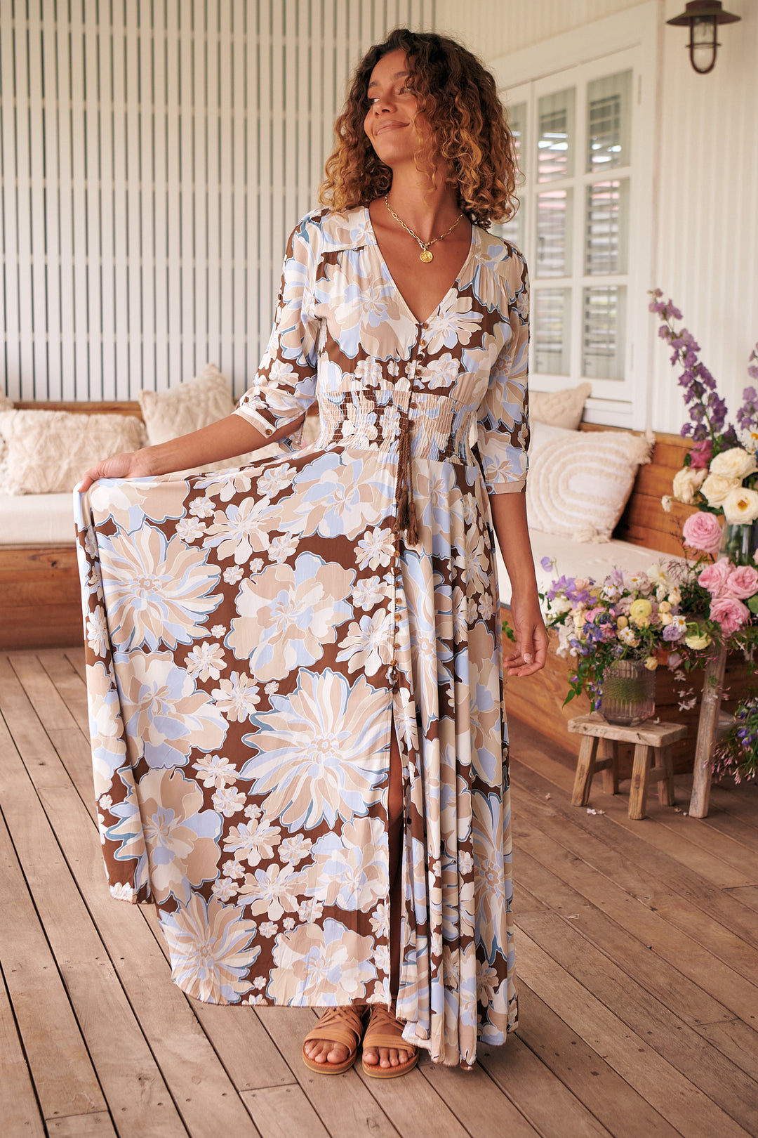 Calypso Blue Print Indiana Maxi