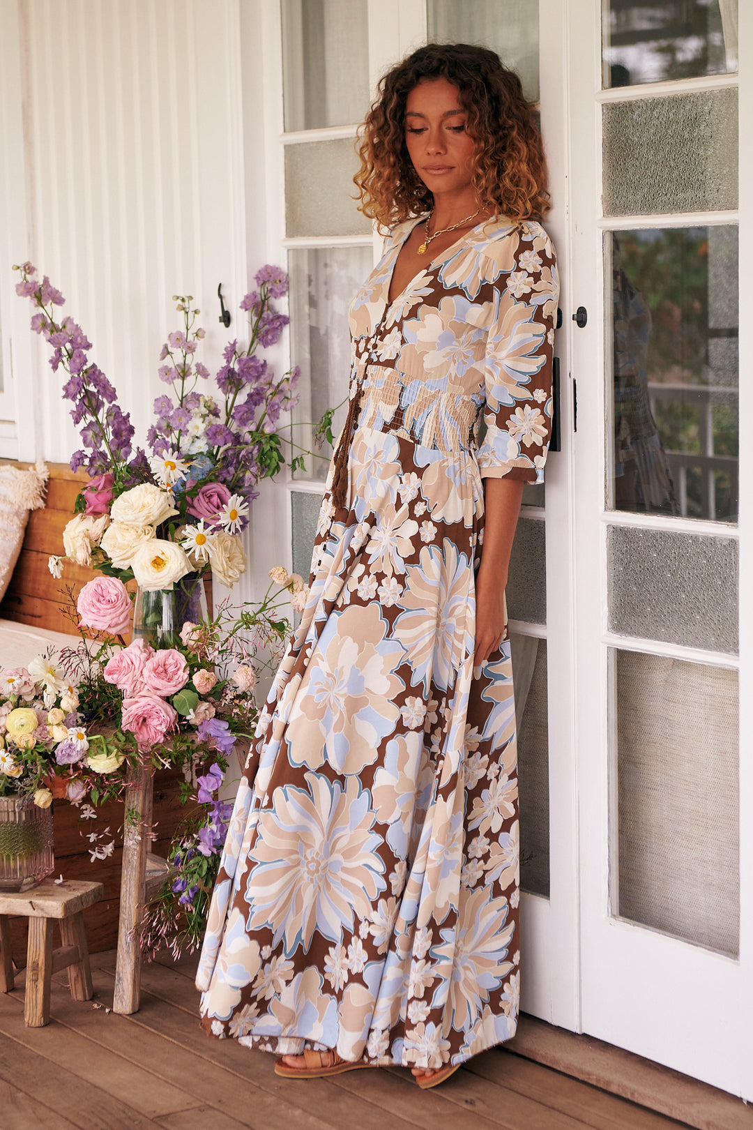 Calypso Blue Print Indiana Maxi