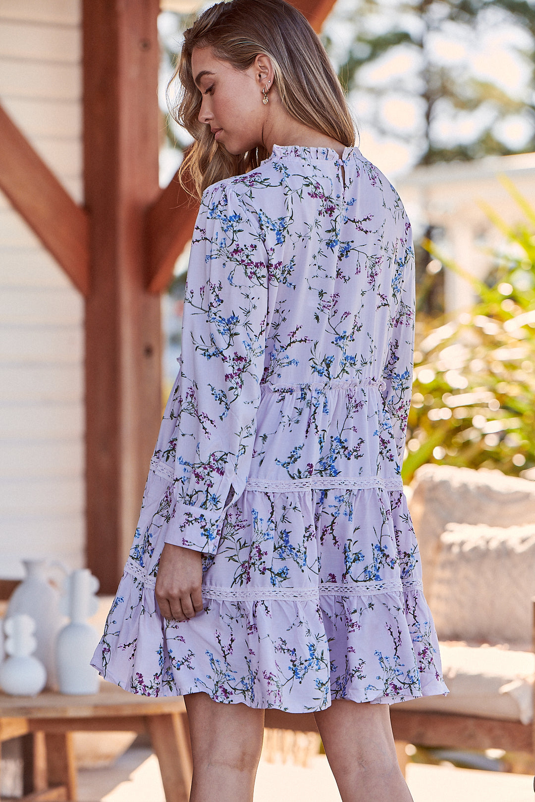Mandy Print Fernanda Mini Dress - back angle
