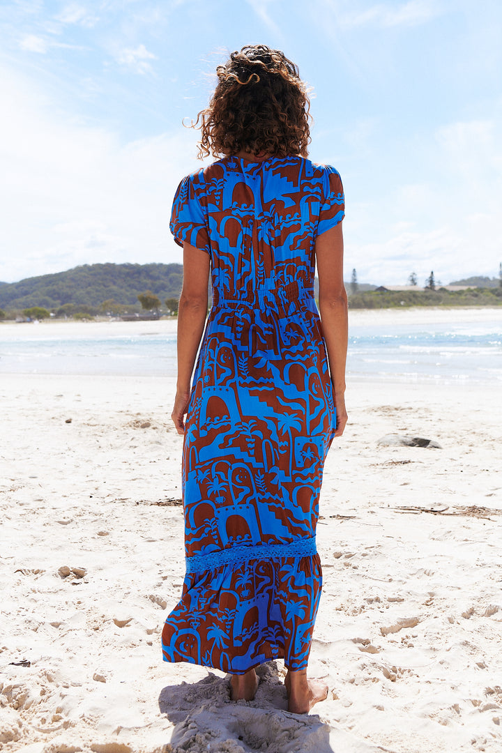 Desert to Sea Print Tabitha Maxi Dress