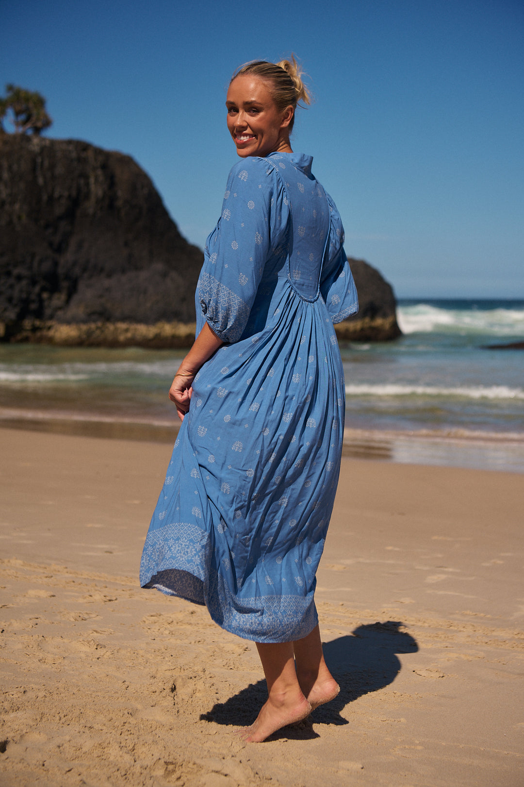 Azure Sky Print Boheme Midi