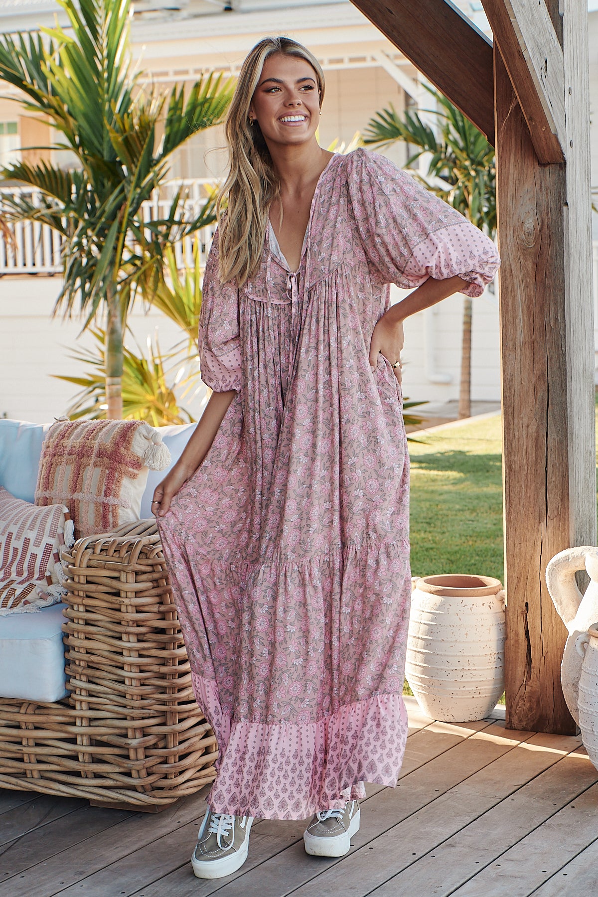 Rosabella Print Paris Maxi – Lilac and Mila