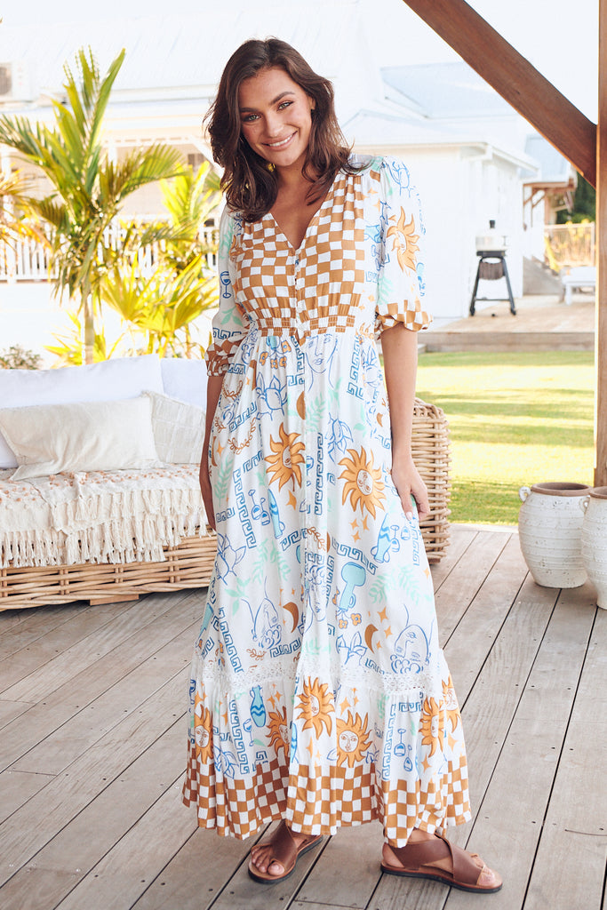 Rhodes Print Molli Maxi - Lilac and Mila