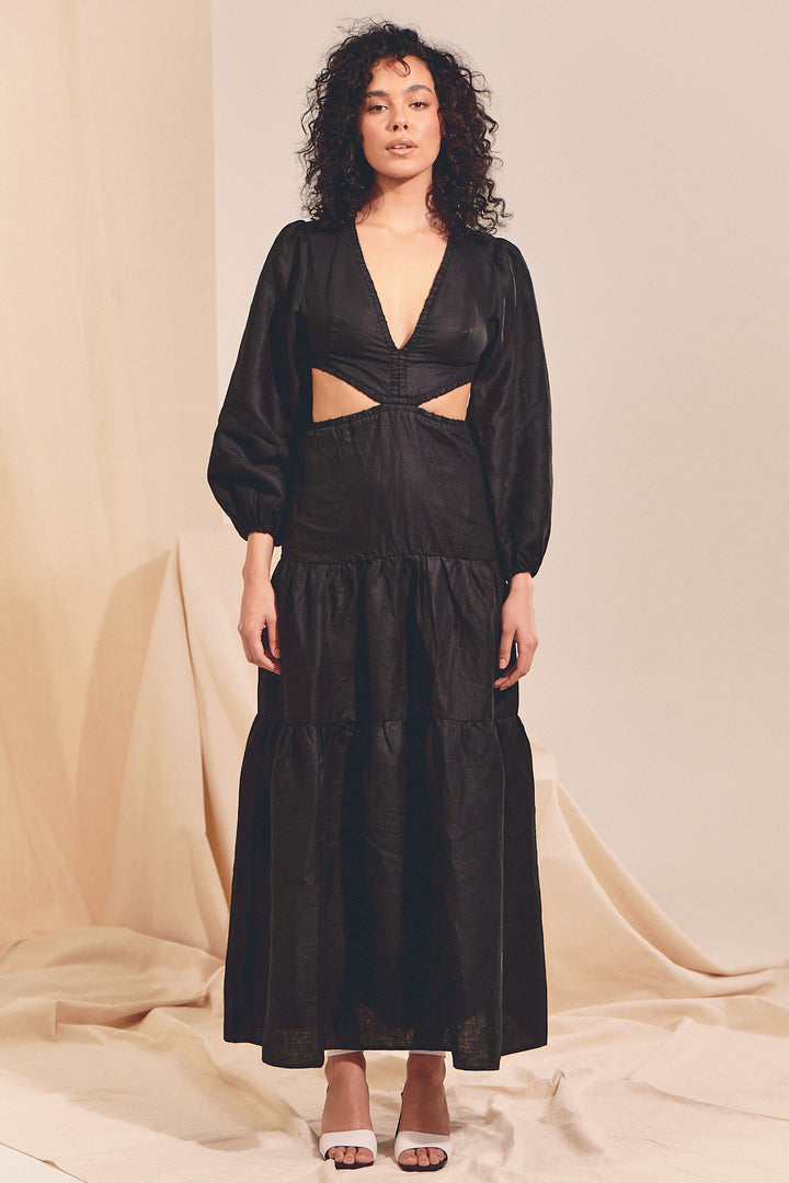 Black Elara Maxi Dress