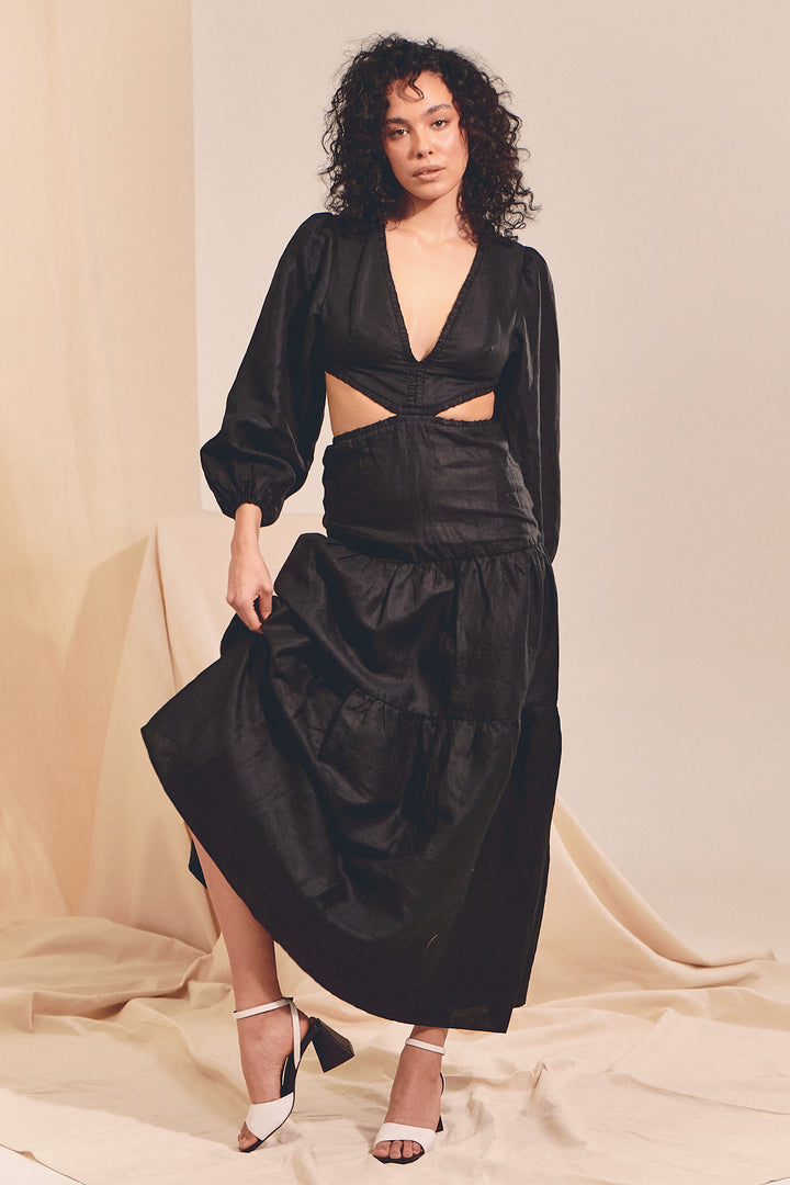 Black Elara Maxi Dress