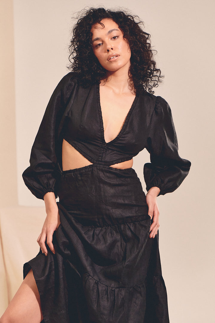 Black Elara Maxi Dress