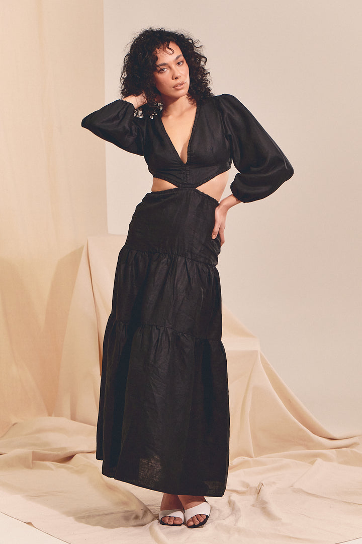 Black Elara Maxi Dress
