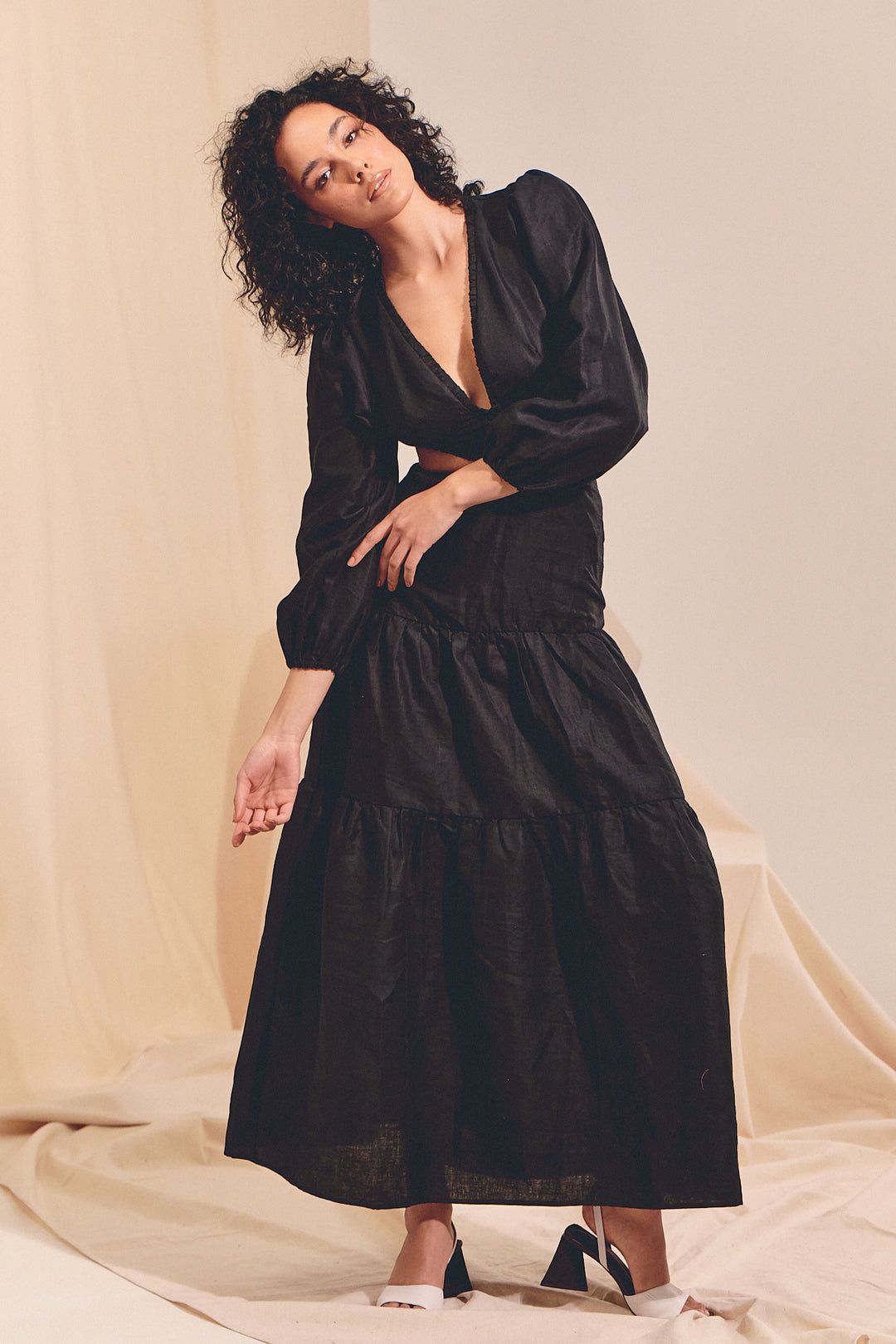 Black Elara Maxi Dress