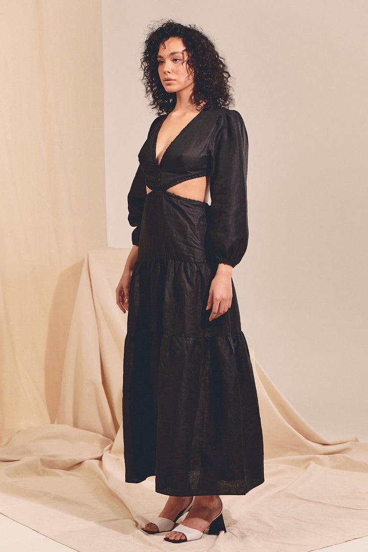 Black Elara Maxi Dress