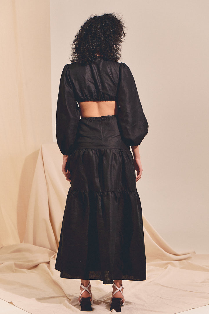 Black Elara Maxi Dress