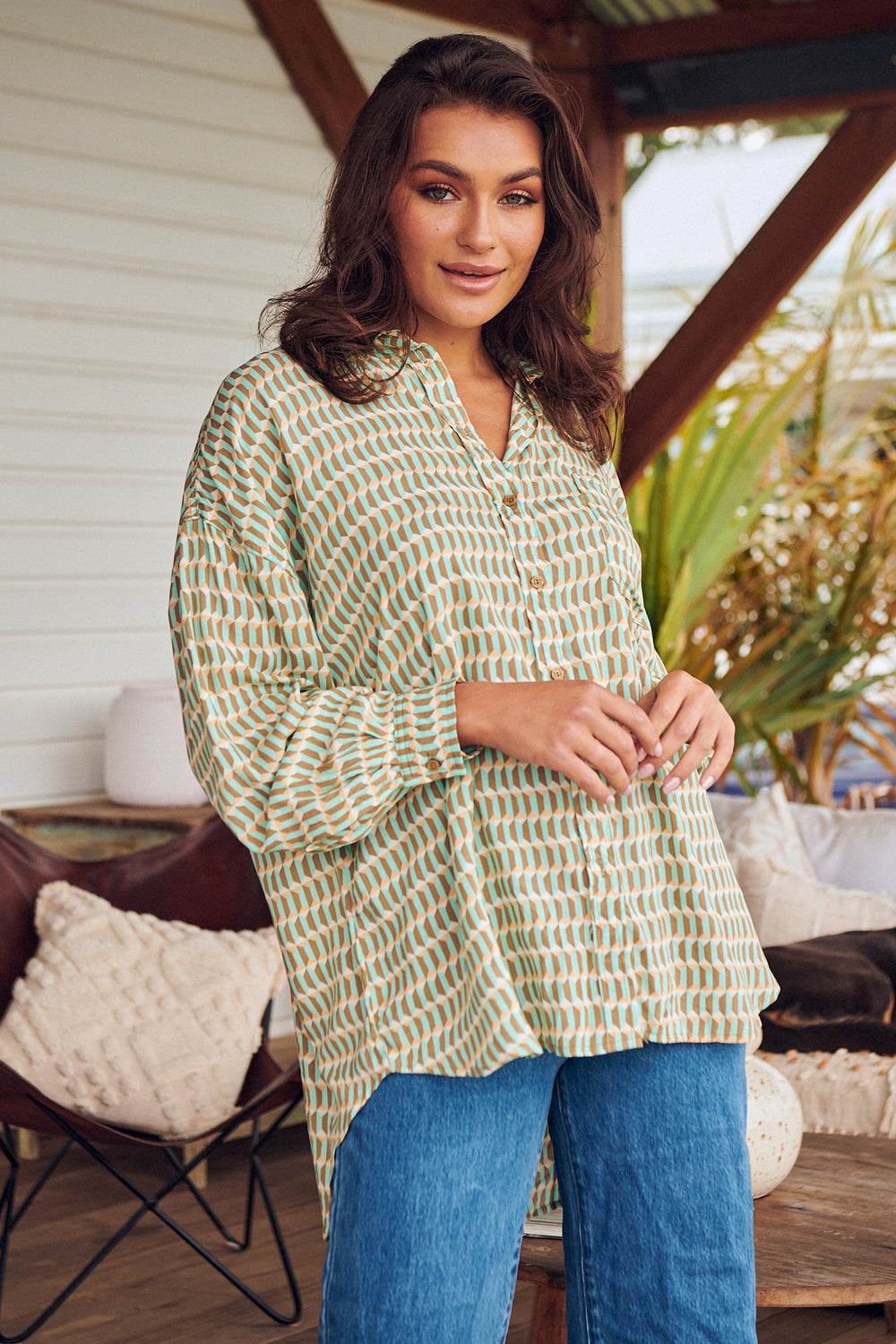 Addi Print Novella Shirt - Close up
