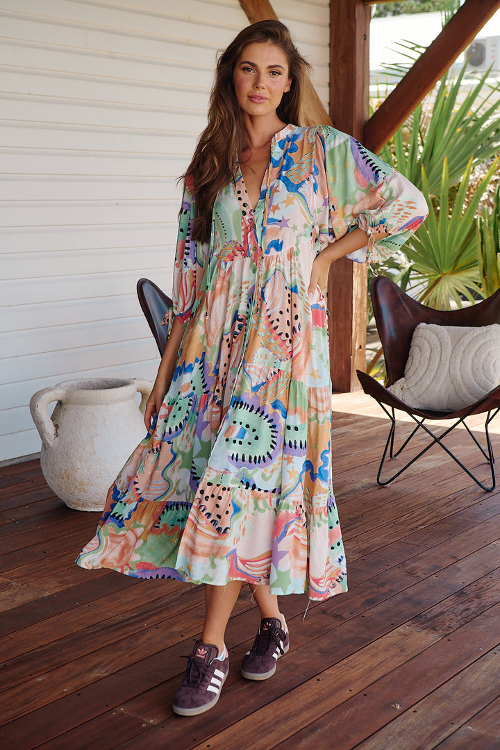 Electric Feels Print Ria Dress
