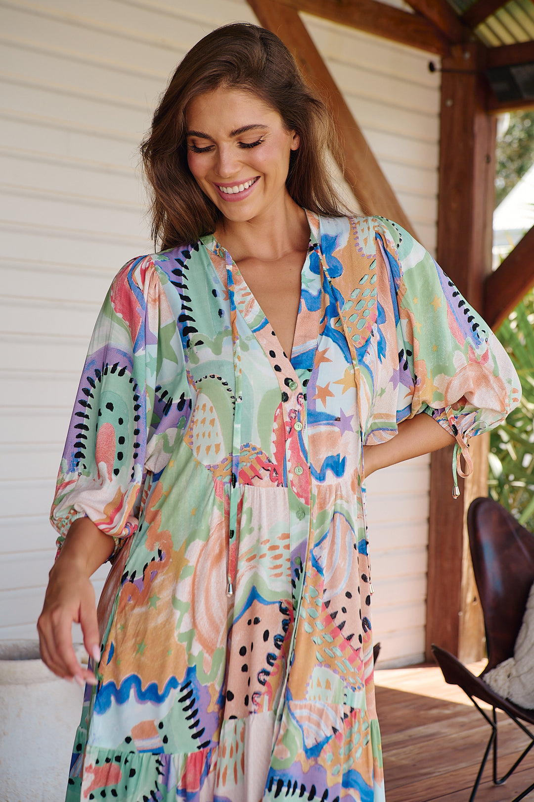 Electric Feels Print Ria Dress