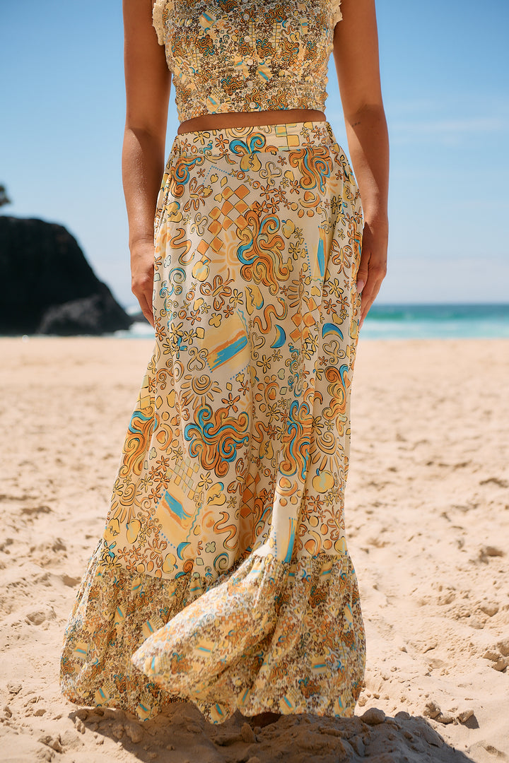 Sonnie Print Holiday Skirt