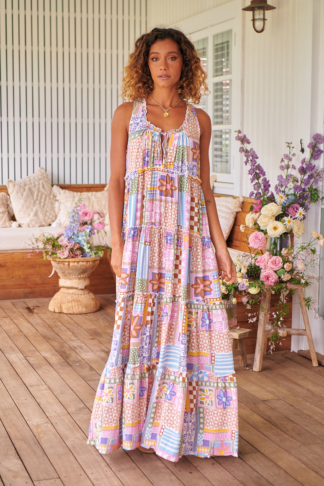 Sweet Illusions Print Erryn Maxi Dress