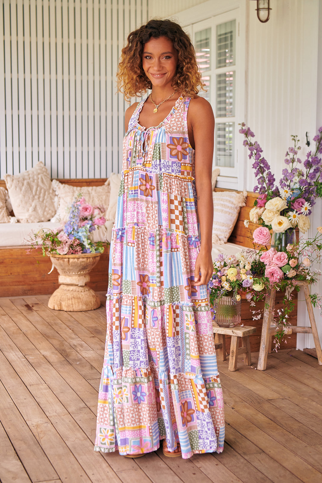 Sweet Illusions Print Erryn Maxi Dress