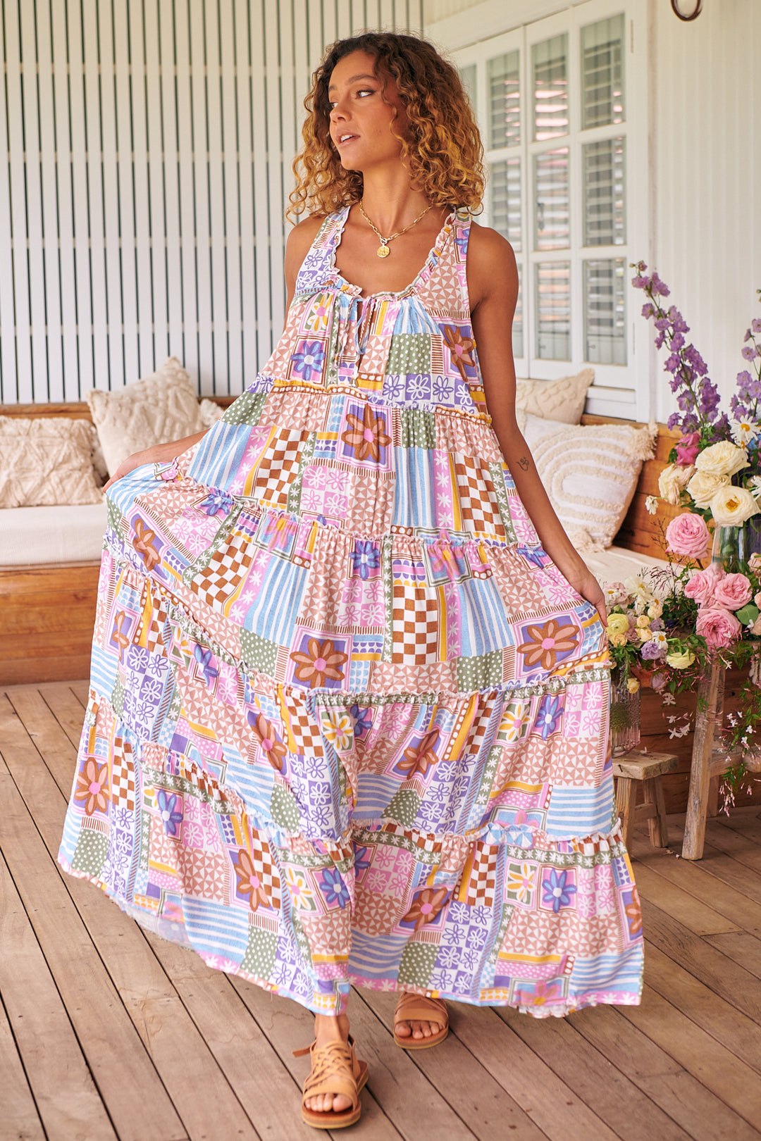Sweet Illusions Print Erryn Maxi Dress