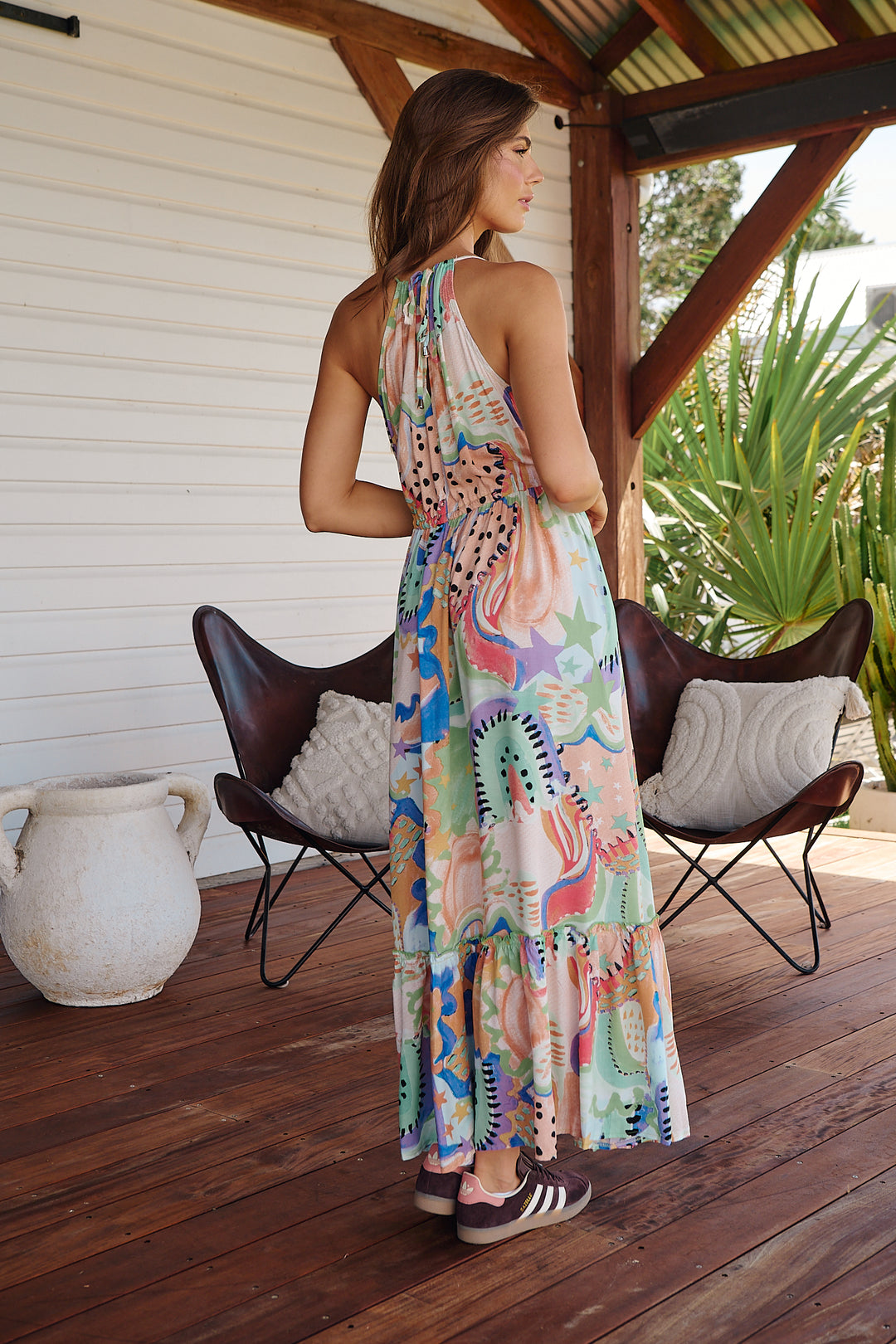 Electric Feels Print Reef Maxi Dress
