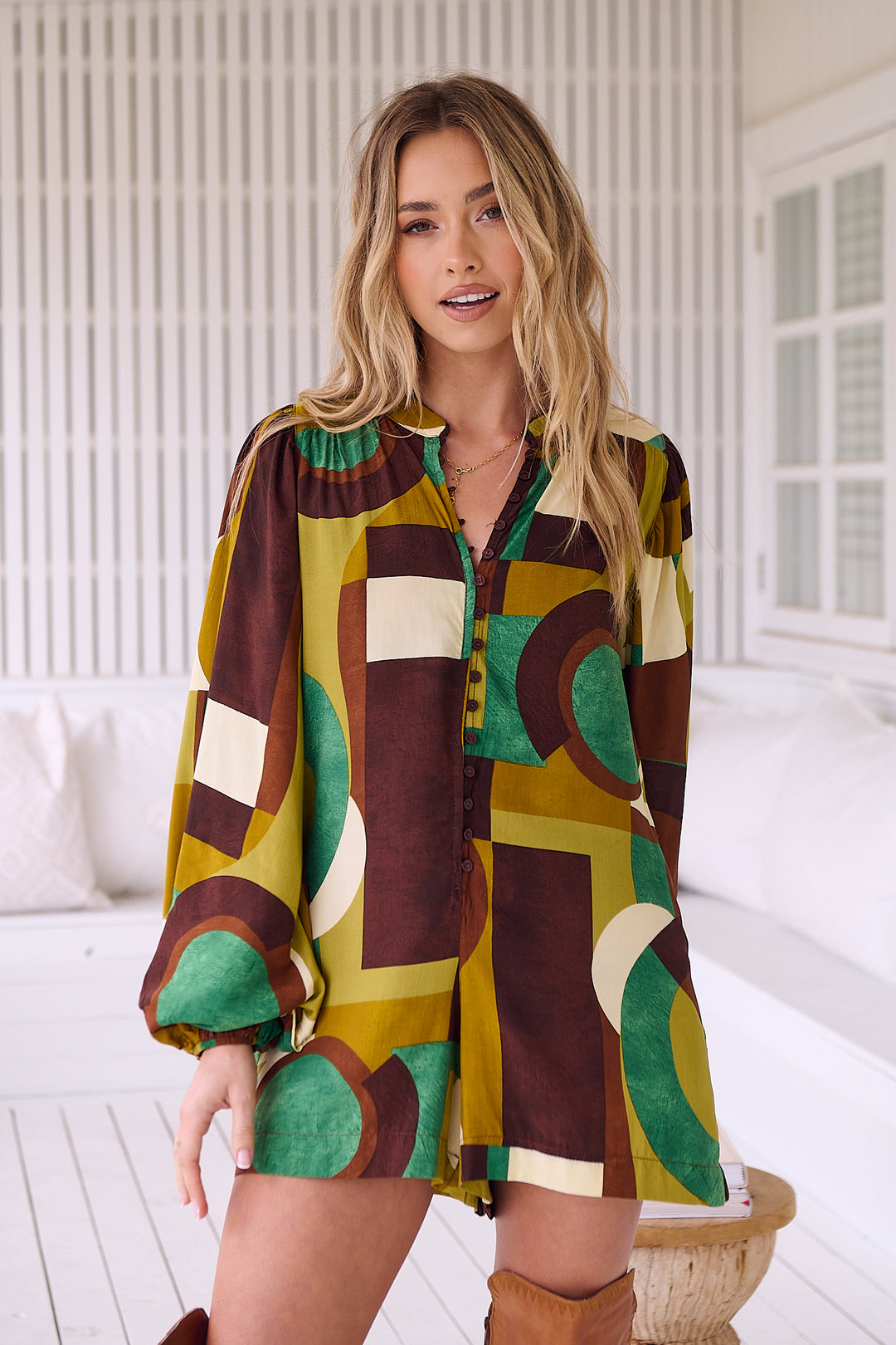 Bardot Print Mahlia Playsuit