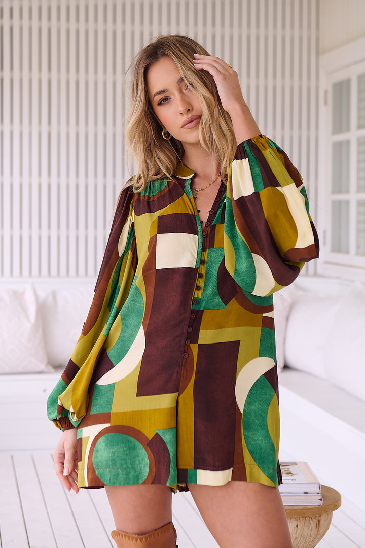 Bardot Print Mahlia Playsuit