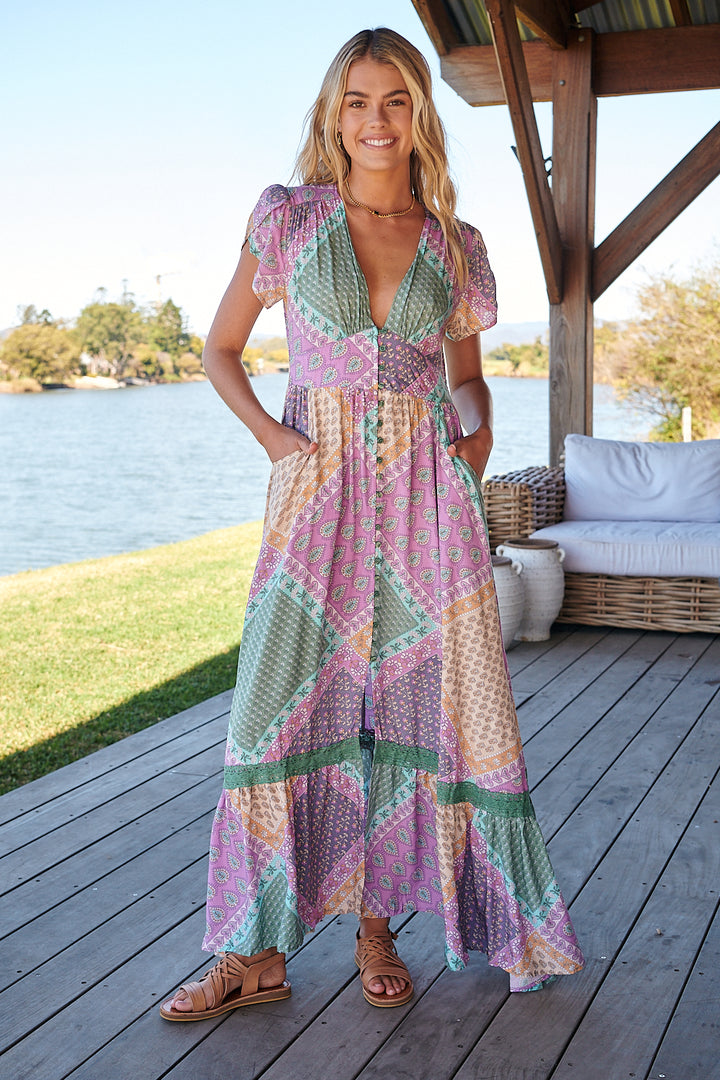Lavender Haze Print Tabitha Maxi Dress