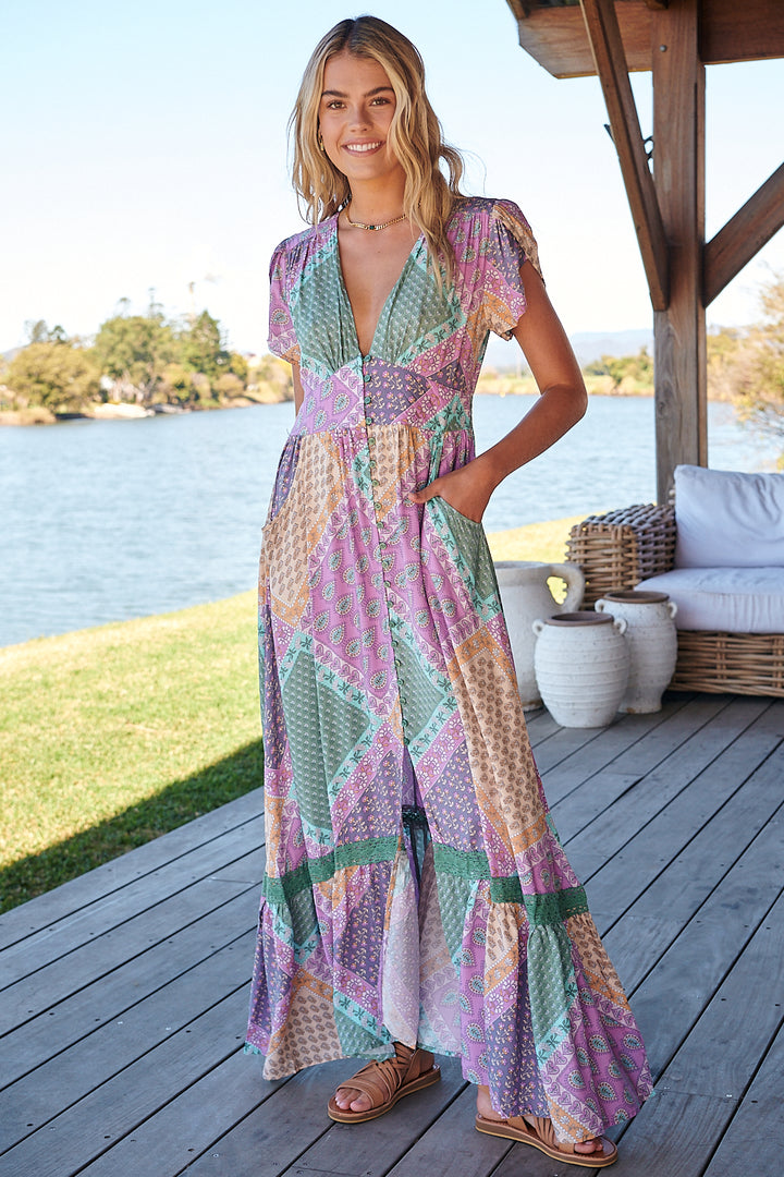 Lavender Haze Print Tabitha Maxi Dress