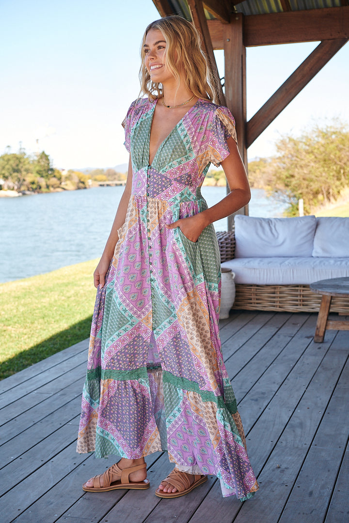 Lavender Haze Print Tabitha Maxi Dress