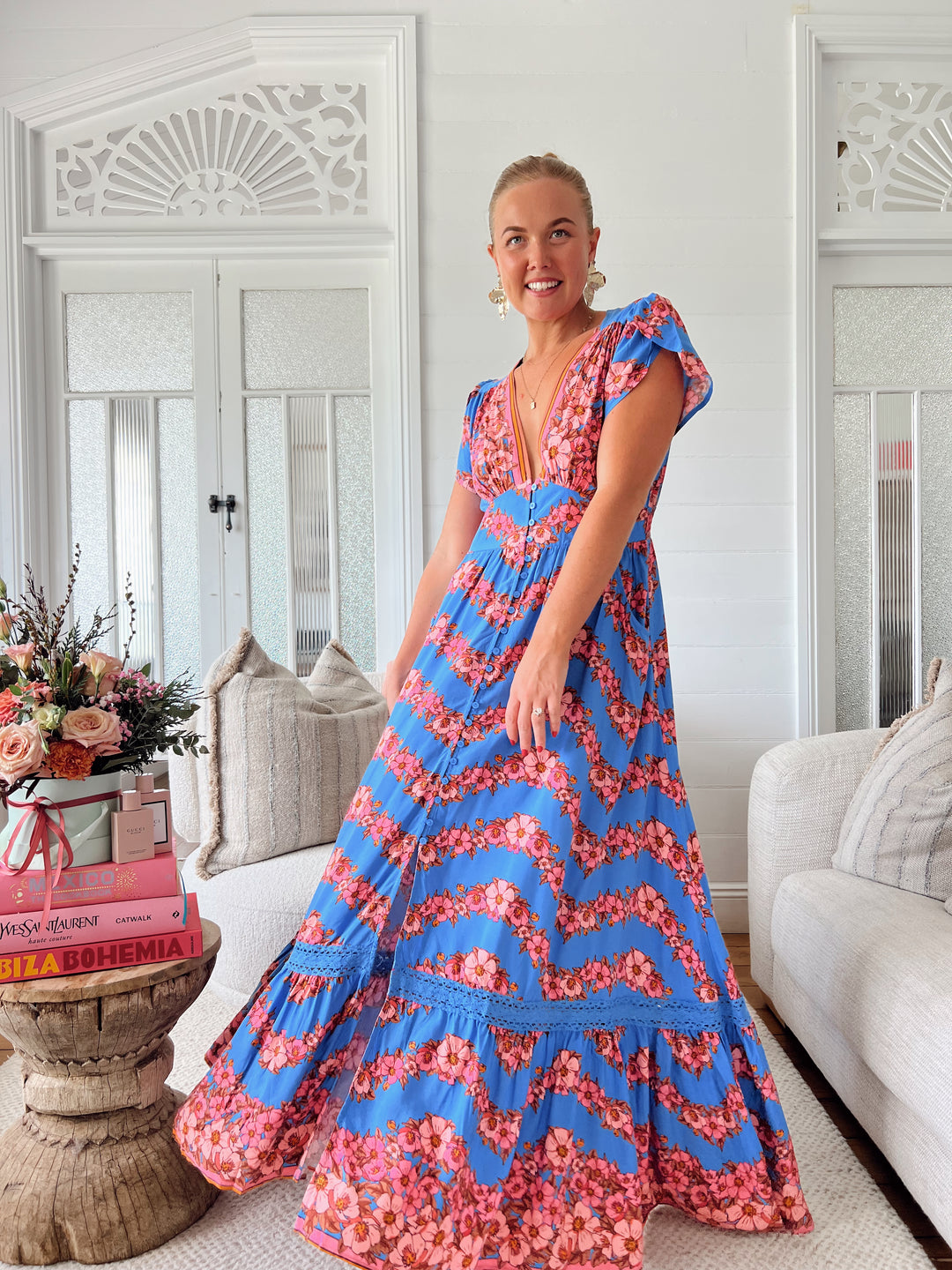 Little Flowers Print Tabitha Maxi Dress