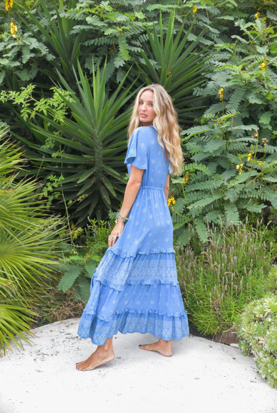 Azure Sky Print Lolana Maxi