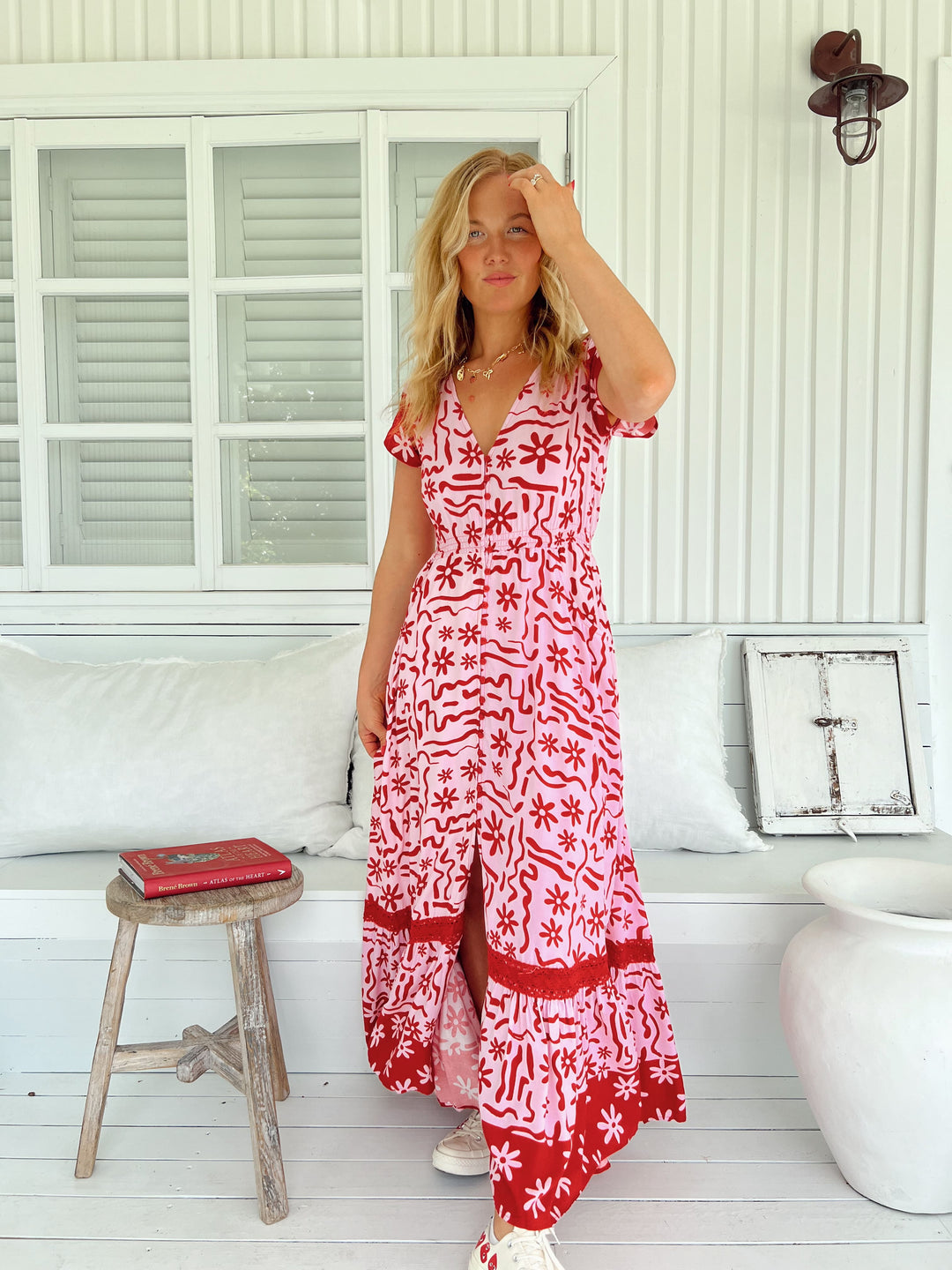 Strawberry Spritz Print Carmen Maxi