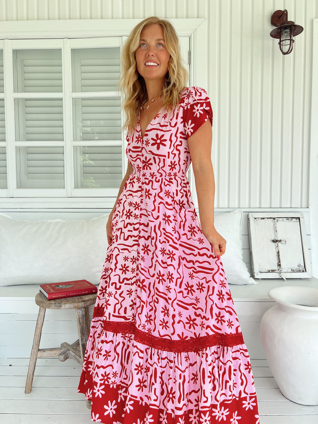 Strawberry Spritz Print Carmen Maxi
