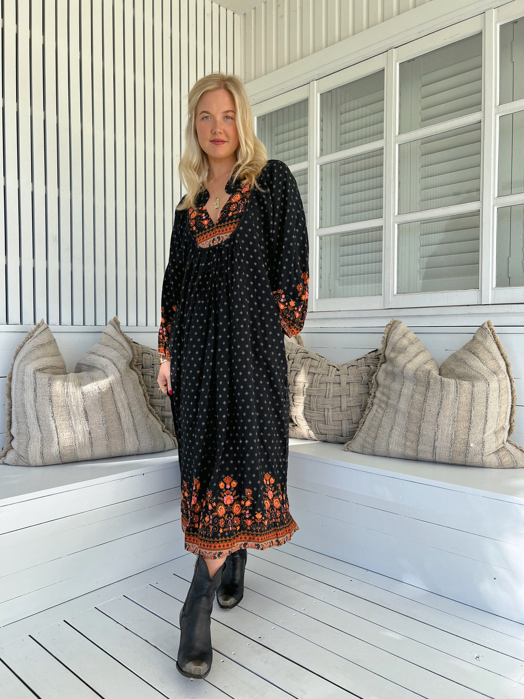 Emmery Print Boheme Long Sleeve Midi