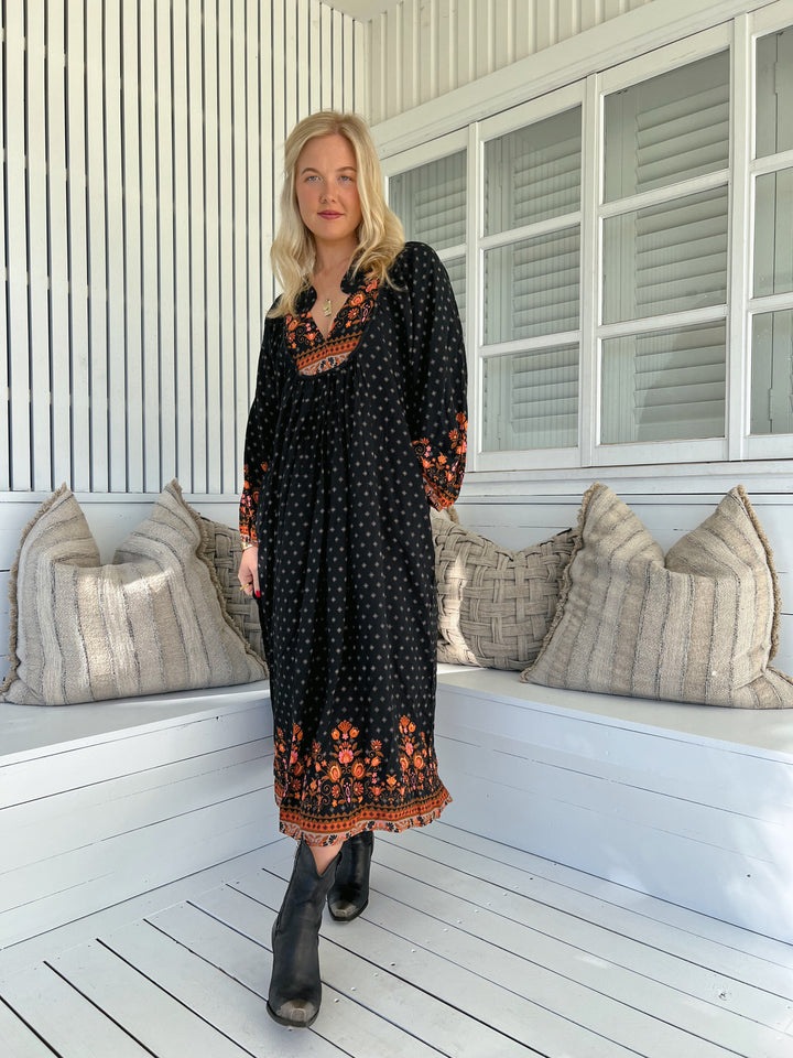 Emmery Print Boheme Long Sleeve Midi
