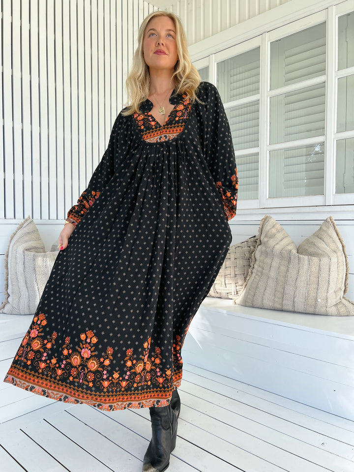 Emmery Print Boheme Long Sleeve Midi