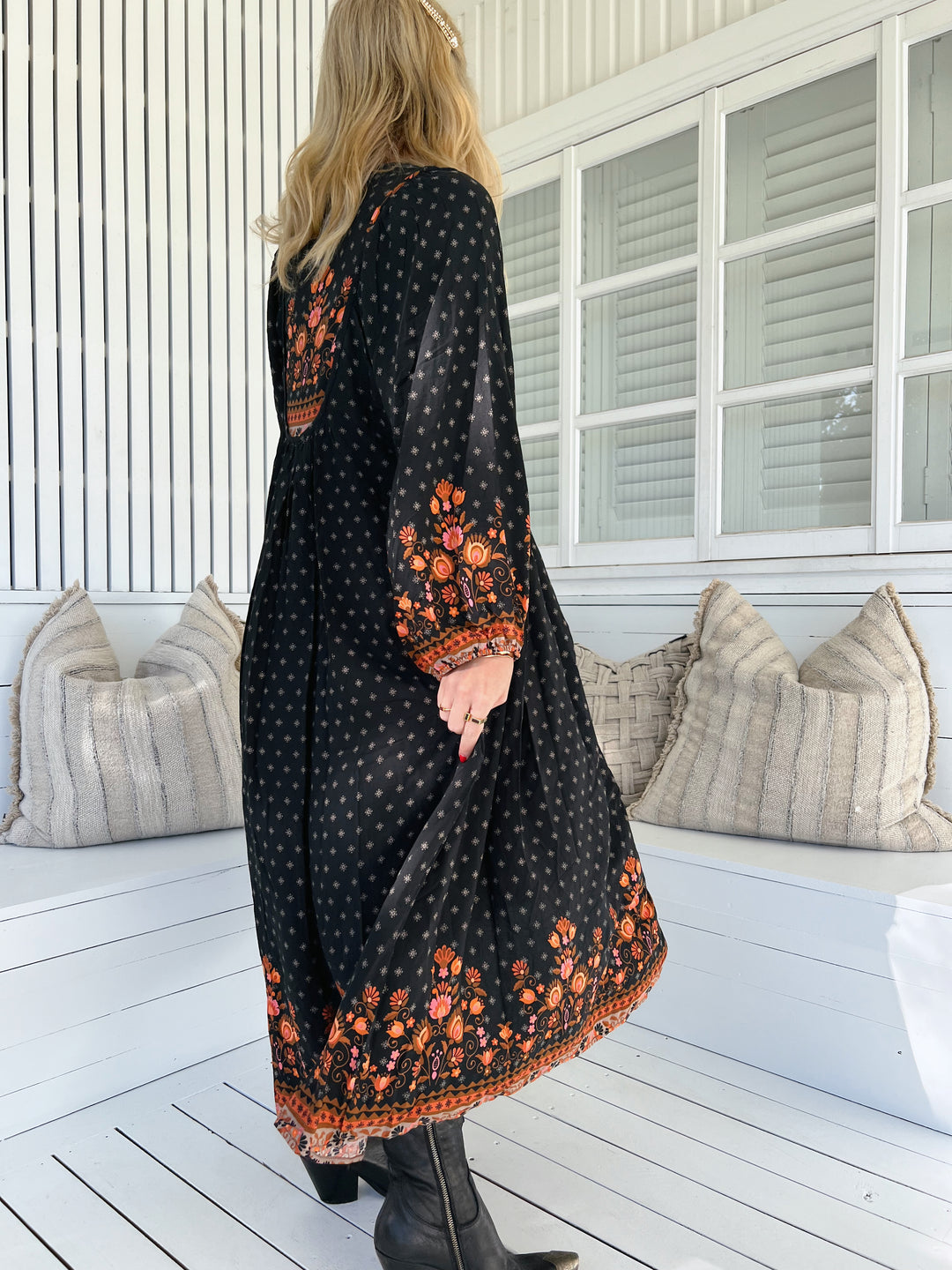 Emmery Print Boheme Long Sleeve Midi
