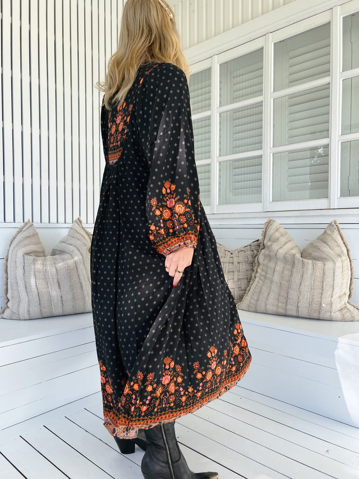 Emmery Print Boheme Long Sleeve Midi
